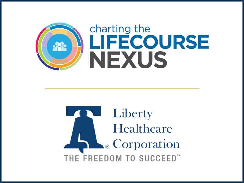 Logos of LifeCourse Nexus partnership and Liberty Logo
